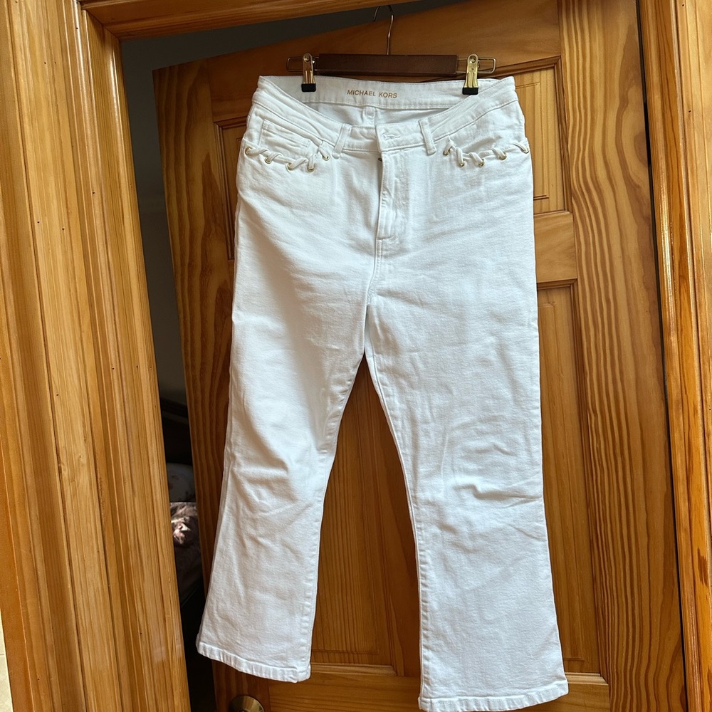 Michael Kors Cropped White Jeans for Women